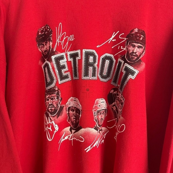 Vtg 2000s Detroit Redwings NHL player crewneck sweatshirt red size XL - Picture 2 of 5